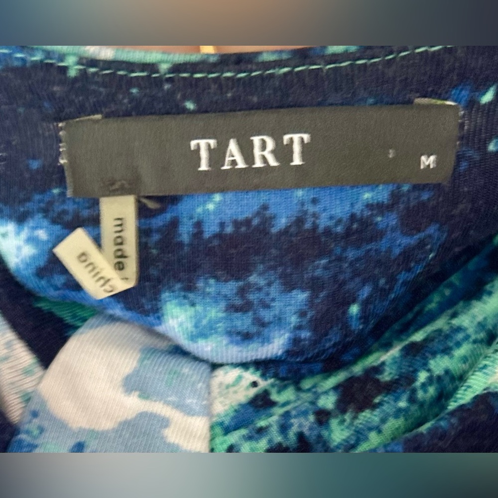 TART Lynelle Blue Wave Maxi Dress Modal Stretch Sleeveless Dress Comfort | Sz M - Picture 3 of 11